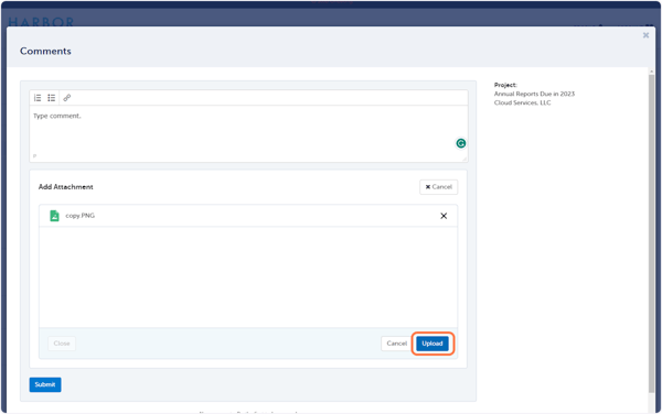 Click on Upload