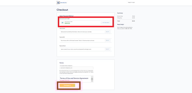 balance and purchase